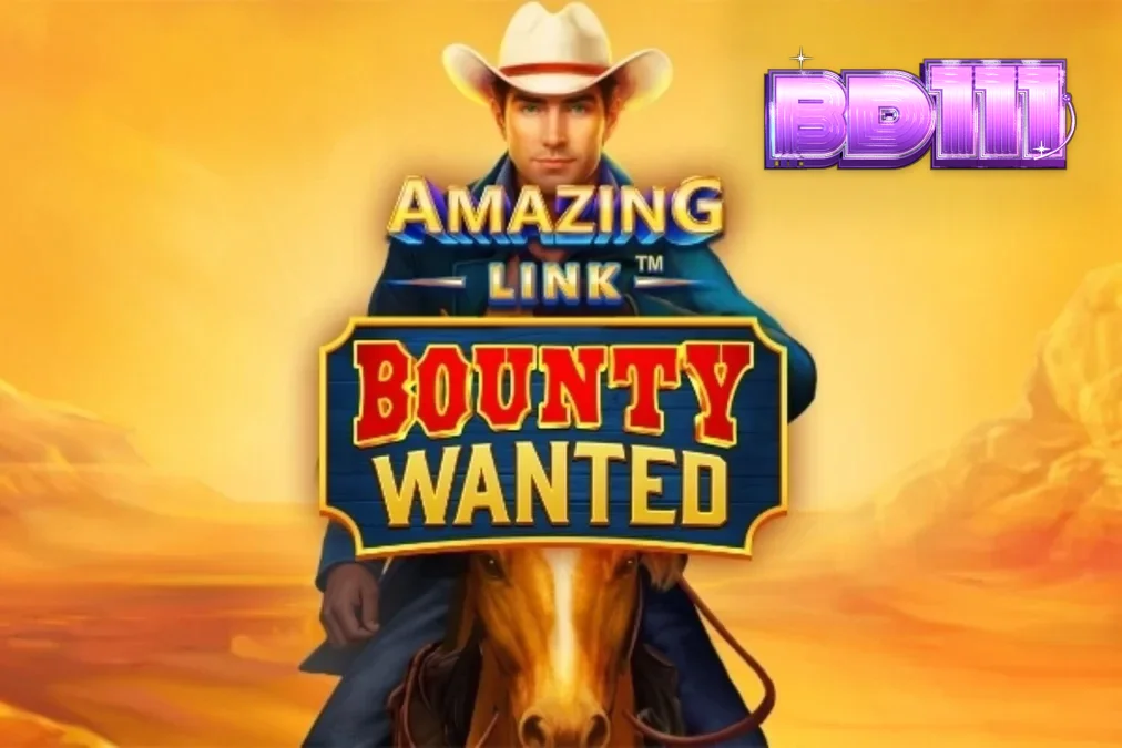 Amazing Link Bounty Wanted স্লটের একটি দৃশ্য যেখানে মরুভূমির আবহ এবং কাউবয় থিম ফুটে উঠেছে।